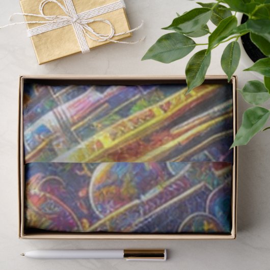 Mousseline Papier de tissu Space Race (Cadeau)