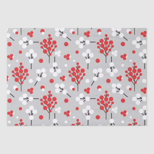 Mousseline Papier de tissu Winter Berries (Recto)