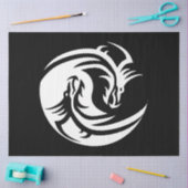 Mousseline papier de tissu yin yang dragons (Artisanat)
