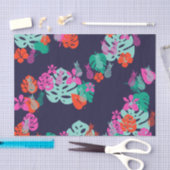 Mousseline Papier de tissus à ananas bleu (Artisanat)