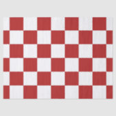Mousseline Papier de tissus À damiers rouge et blanc (Recto)