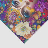 Mousseline Papier de tissus à découpage tendance à fleurs flo (Détail)