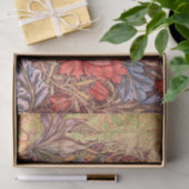 Mousseline Papier de tissus à fleurs rouges William Morris (Cadeau)