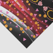 Mousseline Papier de tissus Abstrait rouge noir blanc (Détail)