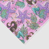 Mousseline Papier de tissus adorable sirènes (Détail)