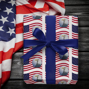 Mousseline Papier de tissus American Flag et Eagle