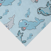 Mousseline Papier de tissus avec baleines et phoques (Détail)