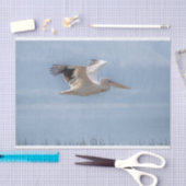 Mousseline Papier de tissus avec image de pélican en vol (Artisanat)