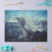 Mousseline Papier de tissus avec sirène plongée dans les vagu (Artisanat)