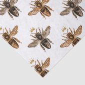 Mousseline Papier de tissus blanc Queen Bee (Détail)