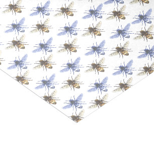 Mousseline Papier de tissus bleu et or pour abeilles domestiq