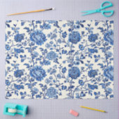 Mousseline Papier de tissus bleu floral (Artisanat)