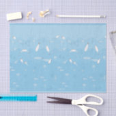 Mousseline Papier de tissus bleu océan (Artisanat)