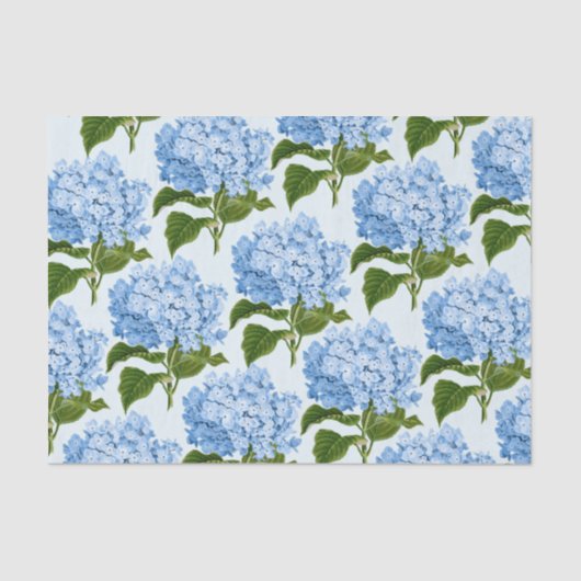 Mousseline Papier de tissus Blue Hydrangea (Recto)