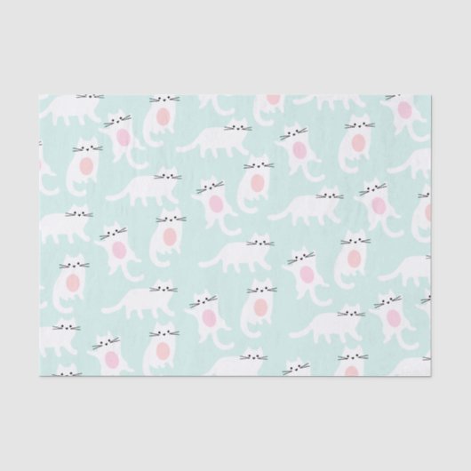 Mousseline Papier de tissus Blue Kittens (Recto)
