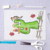 Mousseline Papier de tissus Cactus Bird (Artisanat)