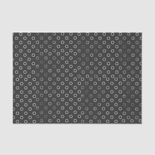 Mousseline Papier de tissus Cercles noir et blanc (Recto)