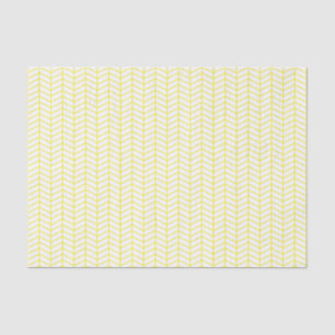 Mousseline Papier de tissus Chevron - Jaune sur blanc
