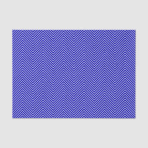 Mousseline Papier de tissus Chevron Line - Blanc sur bleu roy