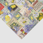 Mousseline Papier de tissus citron et lavande (Détail)