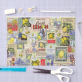 Mousseline Papier de tissus citron et lavande (Artisanat)