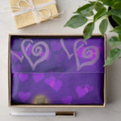 Mousseline Papier de tissus coeur violet rose (Cadeau)