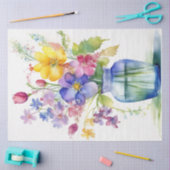 Mousseline Papier de tissus coloré à fleurs (Artisanat)