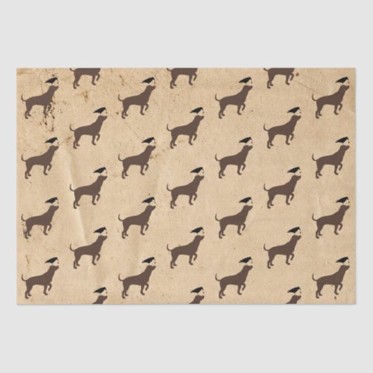 Mousseline Papier de tissus de chien et de corbeau (Recto)