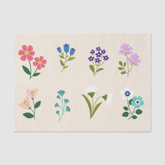 Mousseline Papier de tissus de collection de fleurs (Recto)