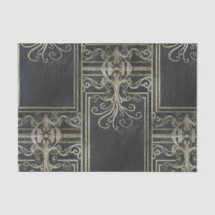 Mousseline Papier de tissus d'Eldrich (noir et or)