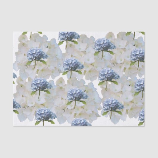 Mousseline Papier de tissus Dusty Blue Hydrangea (Recto)