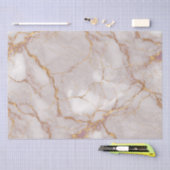 Mousseline Papier de tissus en marbre blanc et or (Artisanat)