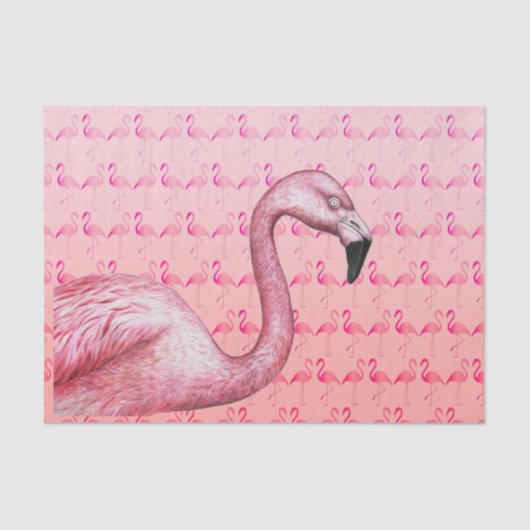 Mousseline Papier de tissus Flamant rose (Recto)