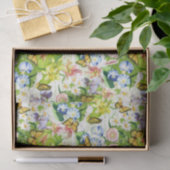 Mousseline Papier de tissus fleuri et monarque (Cadeau)