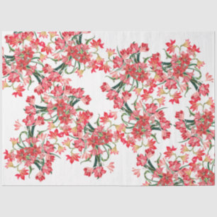 Mousseline Papier de tissus floraux à fleurs d'Amarylis rouge