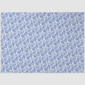 Mousseline Papier de tissus floraux blanc et bleu (Recto)