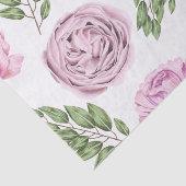 Mousseline Papier de tissus floraux rose et violet (Détail)