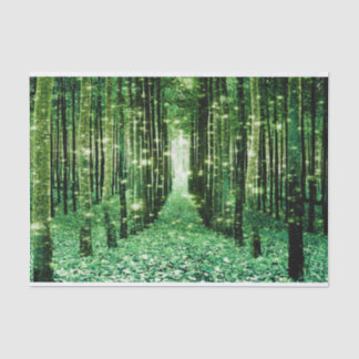 Mousseline Papier de tissus Forêt magique Mystère verte