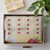 Mousseline Papier de tissus Fraise blanche (Cadeau)