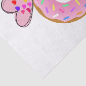 Mousseline Papier de tissus Fraise Donut Coeur rose (Détail)