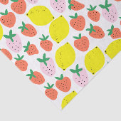 Mousseline Papier de tissus fraise et citron (Détail)