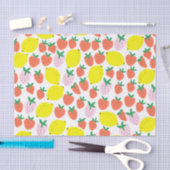 Mousseline Papier de tissus fraise et citron (Artisanat)