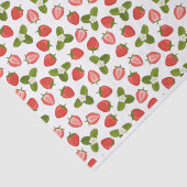 Mousseline Papier de tissus fraises - Blanc (Détail)