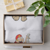 Mousseline Papier de tissus garçon chien os (Cadeau)