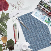 Mousseline Papier de tissus géométrique bleu