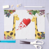 Mousseline Papier de tissus Giraffe florale (Artisanat)