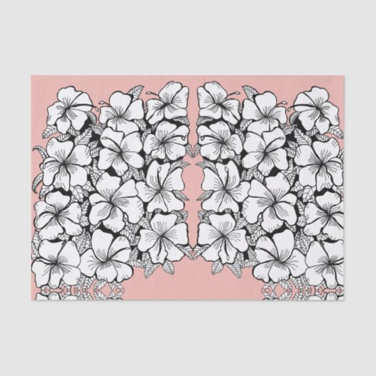 Mousseline Papier de tissus Hibiscus (Recto)