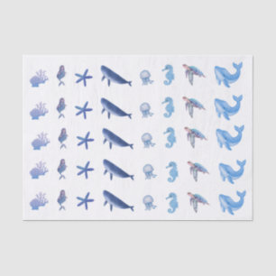 Mousseline Papier de tissus - hos mermaid de la mer