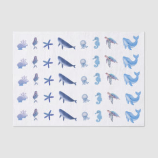 Mousseline Papier de tissus - hos mermaid de la mer