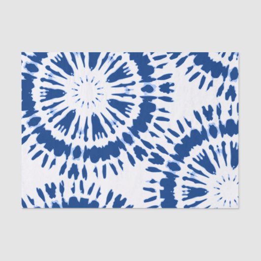 Mousseline Papier de tissus Indigo Blue Tie Dye (Recto)